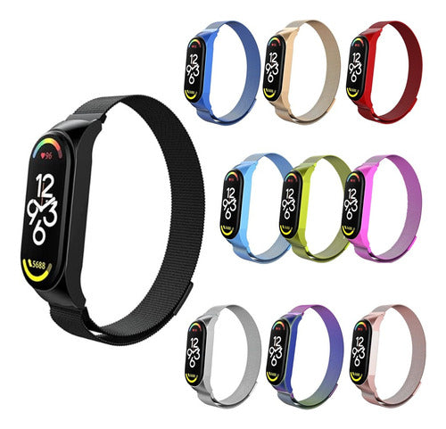 Miaband Combo of 2 Metal Bands for Xiaomi Mi Band 5 and Mi Band 6 0