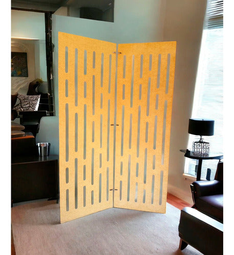 Decorative Panel Divider Screen with 2 Vertical Lines 2