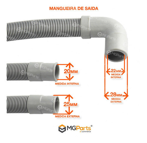 Mangueira De Saída Agua Drenagem Lava E Seca Panasonic 2 Mts 2