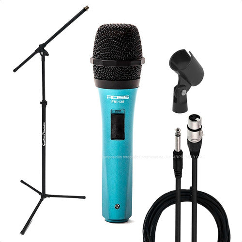 Ross Dynamic Microphone + Stand + Windscreen + Cable Combo Free Shipping 0