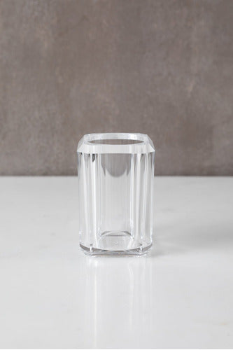 Binah Deco Vaso Portacepillo Clear 10cm 1