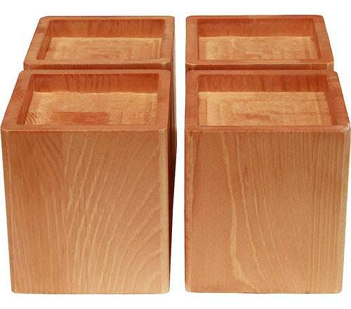 Almanor Goods Bed Risers Furniture Lifters Wood (Set of 4) 1