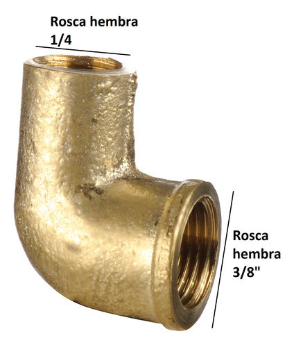 VML Codo Reduccion Hembra De Bronce 3/8 X 1/4 Para Agua 1