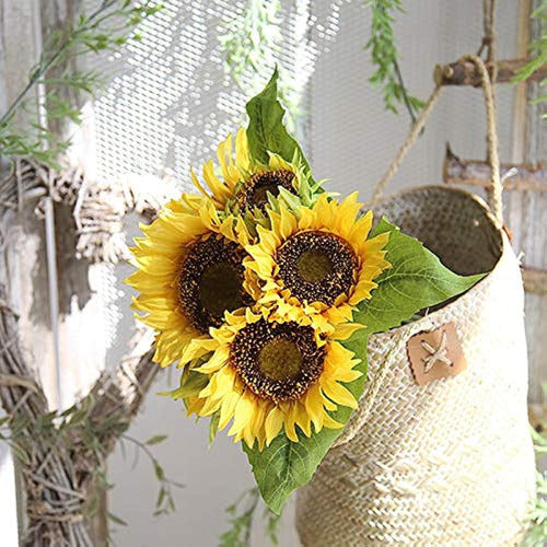 Amzali Ramo De Girasoles De Flores Artificiales Para Decoración 1