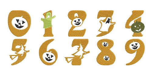 Halloween Witch Night Embroidery Alphabet Letters Matrix Set 0