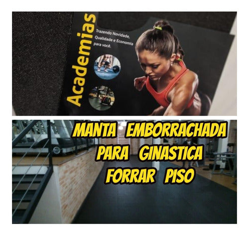 Manta Borracha 3mm-10.00x1.00mts Para Academia Forrar Geral 6