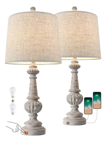 Portres - Set of 2 Adjustable Traditional Table Lamps 2