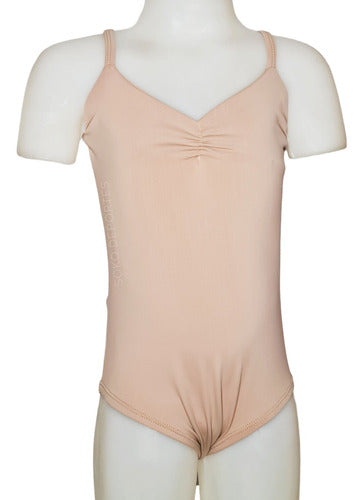 Soko Dancewear Ballet Leotard with Short Sleeves and Natural Skin Skirt 29