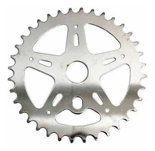 JK Beach Bicycle Plate 44 Teeth Chrome 0