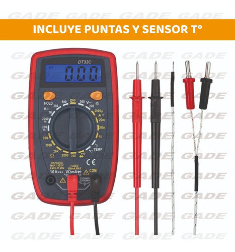 Jieli Multímetro Pro Tester Digital Con Buzzer Tension Dt33c 2