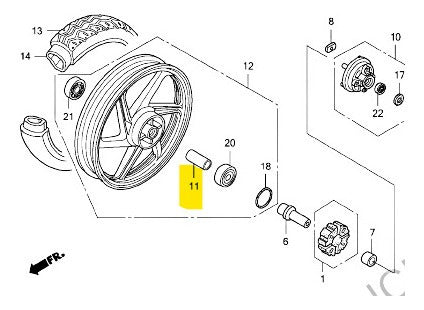 Buje De Rueda Trasera Honda Storm 125 Original Genamax 0