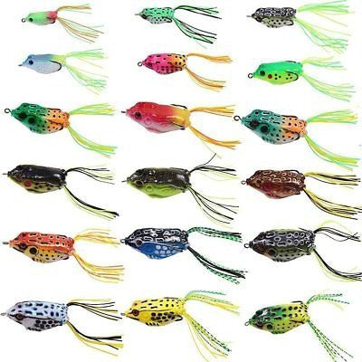 18pcs Hueco Cuerpo Rana Señuelo Weedless Topwater Kit 1