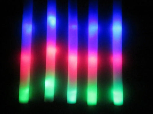 10 Barras Goma Espuma Luminosa Led Rompecocos Multicolor 0