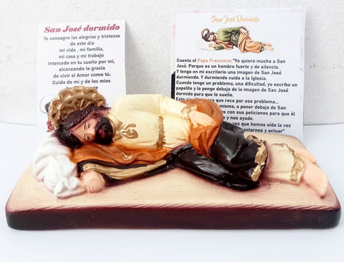 Sleeping Saint Joseph Statue + Handcrafted Print + Prayer 1