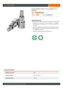 Dado Tubo Punta Torx T55 Truper 3