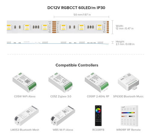 Btf-lighting Rgbcct 5 Colores En 1 Led 5050smd Rgbww Rgb + T 2