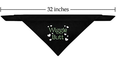 Graphics and More Wiggle Butt Dog Pet Bandana Black 3