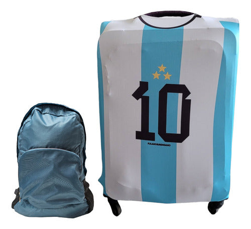 Travel Kit Suitcase Cover 23kg + Lightweight Foldable Backpack 0