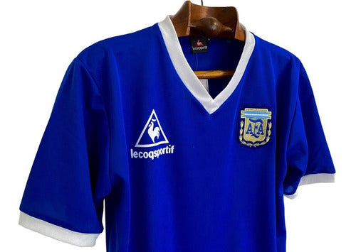 Argentina 1986 World Cup 86 Blue Retro Away Shirt 4