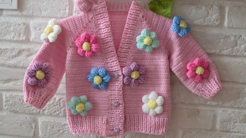 Gabriela Punto Crochet Baby Flowers Cardigan 3