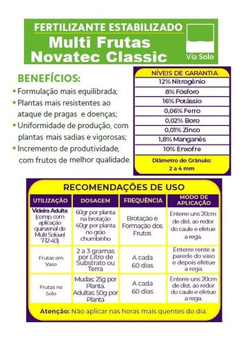 3kg Adubo Fertilizante Novatec Classic 12-8-16 Tipo Basacote 1