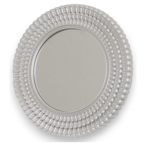 Set of 3 Silver Round Mirrors 25cm Diameter 1