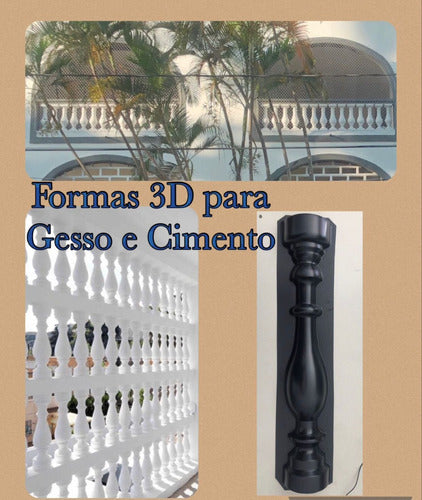 1 Forma Abs P/cimento Coluna De Balaustre 80x14x7cm 2