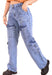 Women's Wide Leg Cargo Jeans High-Rise Wide Cut Pants 4