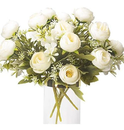 Grunyia Artificial Peony Flowers, 4 Bouquets, Silk Flower Arrangements 0