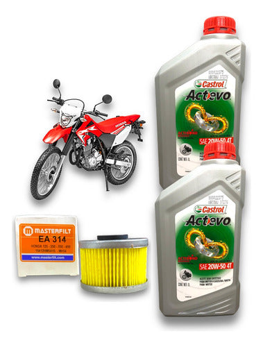 Castrol Kit Service 2L 20W50 + Honda CBX Twister 250 Oil Filter 0