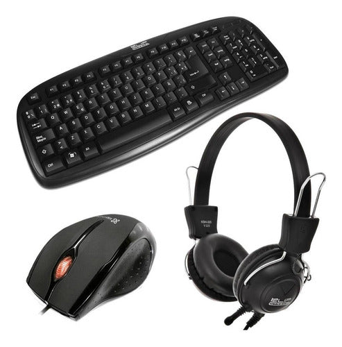 Teclado + Mouse + Auricular Klip Xtreme Para Pc 0