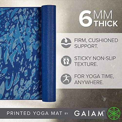 Gaiam Yoga Mat Premium Print Extra Grueso Antideslizante Eje 1