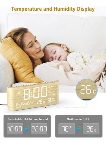 PPLEE Large Screen Digital Alarm Clock with Calendar 3