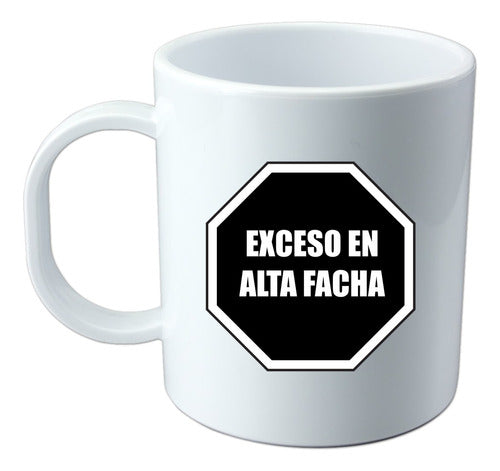 EXXE Taza Plástico Blanca Exceso De Lo Que Quieras Personalizado 0