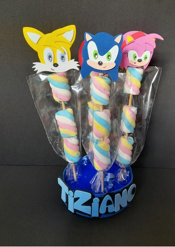 Dulces Tematicos Sonic Brochettes Paletas X10 Unidades 2