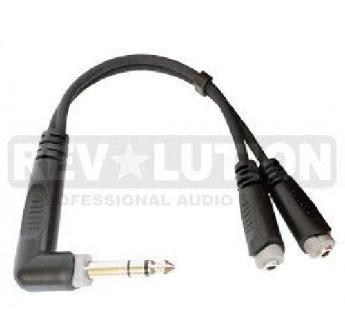 Revolution Adaptador Plug Macho 90°1/4 Stereo A Doble Jack Spica Hembra 1