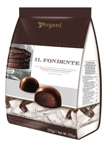 Vergani Il Fondente Bombón Relleno C/ Chocolate Ganache - 200gr 0