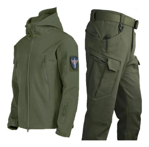 Tactical Conjunto Tactico Softshell Campera Y Pantalon Impermeable 4