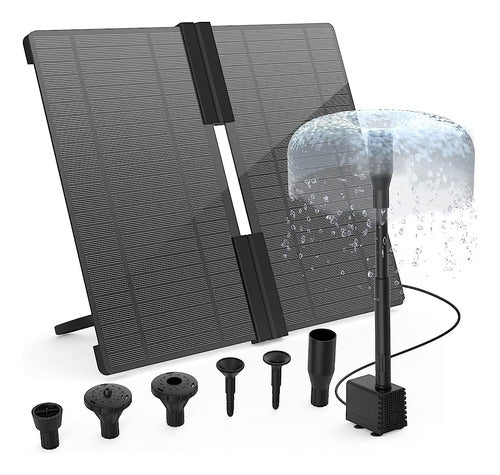 AISITIN 20W Solar Water Pump Kit, Fountain Pump with 6 Nozzles 0