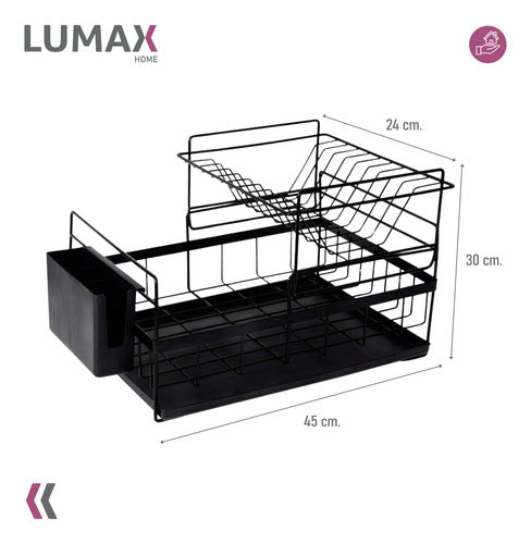 Escurridor De Platos Modular De 2 Niveles En Acero Lumax 3