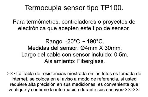 Termocupla Sensor Temperatura Tp100 Pt100 Arduino Emn 1