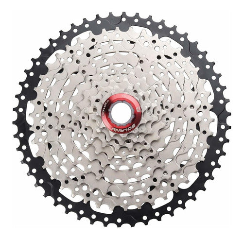 Bolany 9 Speed Cassette MTB Cassette Silver/Black 11-50T 0