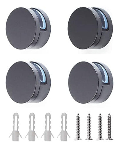 Priaolker Black Round Mirror Clips 0