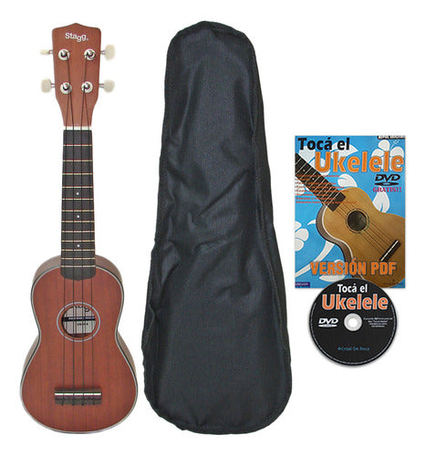 Stagg Ukelele Soprano US40-S + Case + Method 1