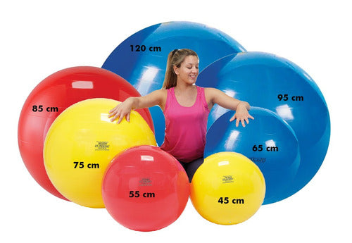 Imported 300 Kg 85 cm Gymnic Fitball for Balance and Exercise - Red 1