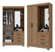 Compramas Wardrobe 2 Doors 3 Drawers with Space and Mirror for Bedroom 0