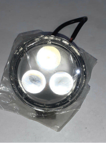 Farol Auxiliar 3 Led Redondo C/lupa Riccia Motos 0