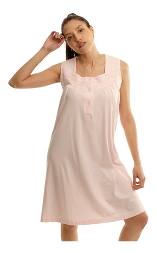 Sleeveless Summer Nightgown with Ruching, Fine Guipure Lanzilen 0