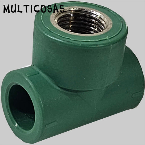 Tee Termofusión Caño 25mm Con Inserto Hembra 3/4 Pulgada 1