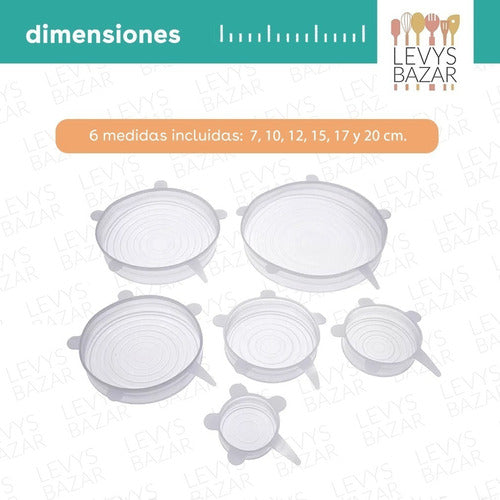 Pack X10 Set Tapas Silicona Multiuso X6 Ajustable Bowl Mayor 3